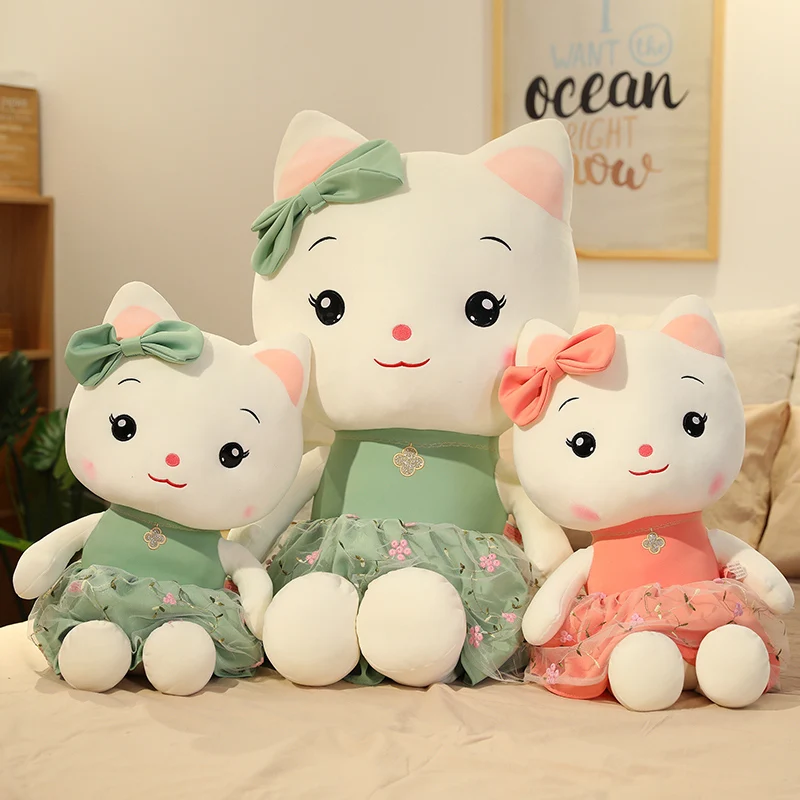 Милая милая игрушка Beaty кошка розовый зеленый Подушка Плюшевые игрушки животные