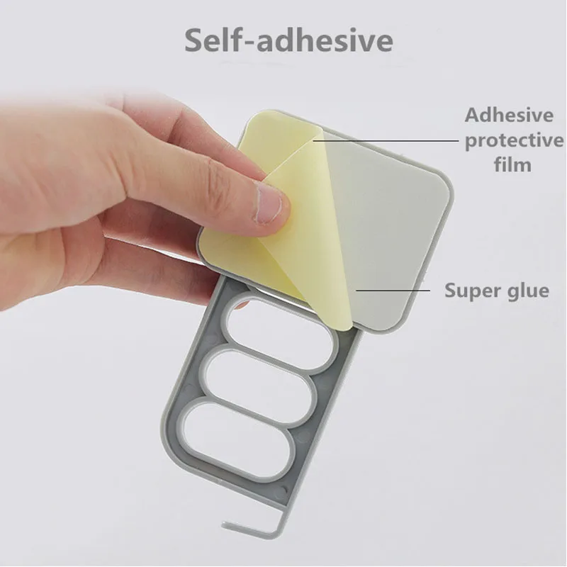 Многофункциональный складываемый крючок пластиковый с 4 отверстиями настенная