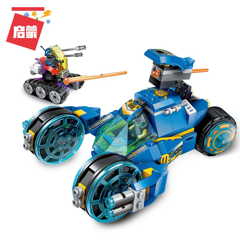 

277PCS Enlightenment Building Blocks 2710 Technology Era Electromagnetic Wheel Chariot Boy Small Particle Assembly Toy Gifts