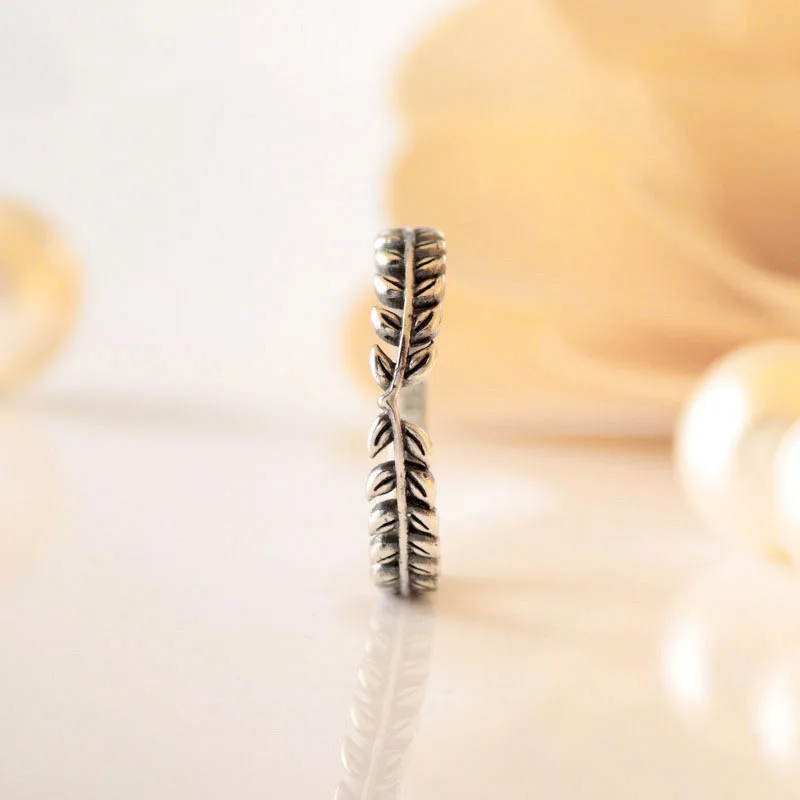 2020 Новое 925 пробы Серебряное простое темпераментное кольцо из ивы и