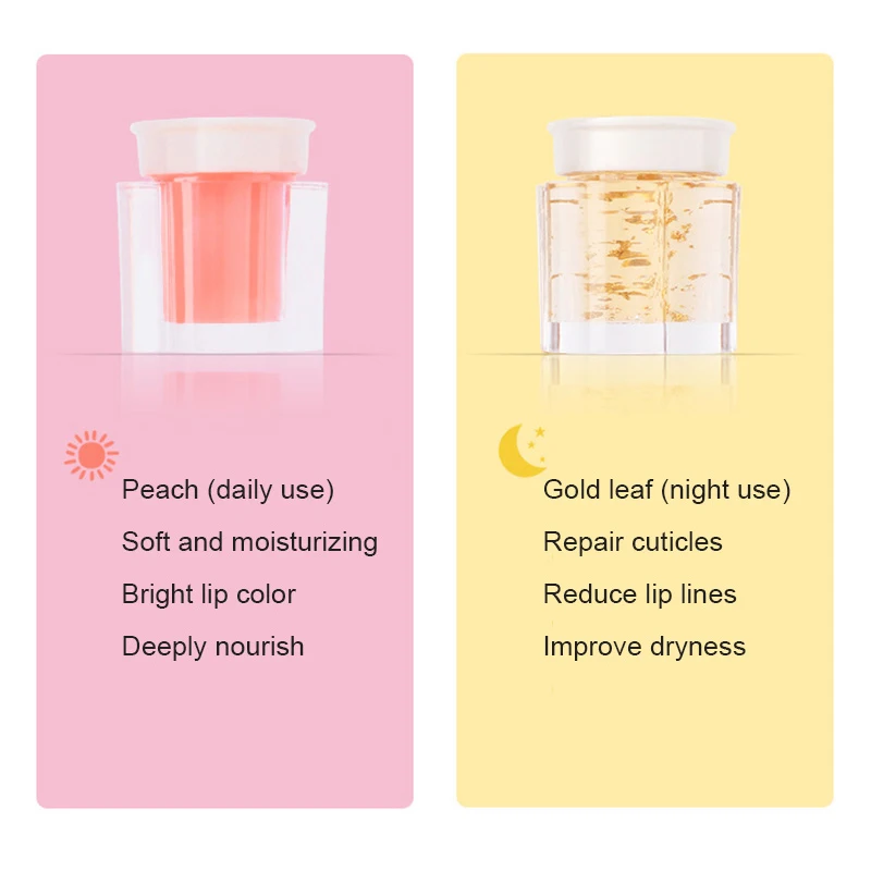 Маска для губ из золотой фольги глубоко восстанавливает цвет дневной и ночной