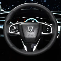 for honda civic crv breeze crider vezel accord jade xrv fit hand stitched leather steering wheel cover interior car accessories