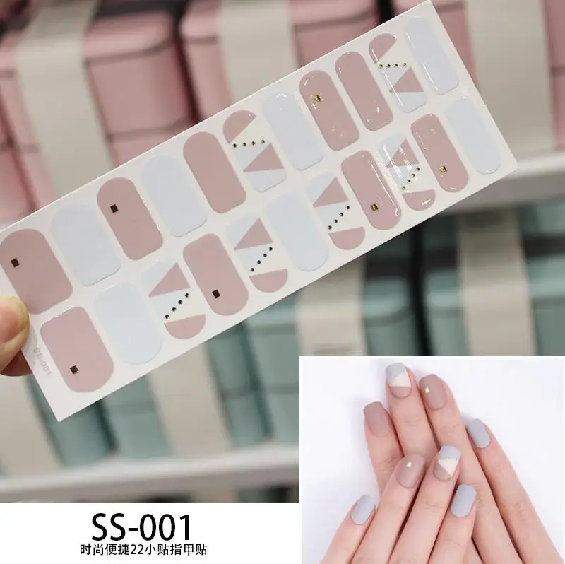 ss-001 22 наконечника/лист, Высококачественные наклейки для ногтей, горячая Распродажа, многоцветные, Мультяшные, модные, милые, разные цвета на выбор - Цвет: ss-001