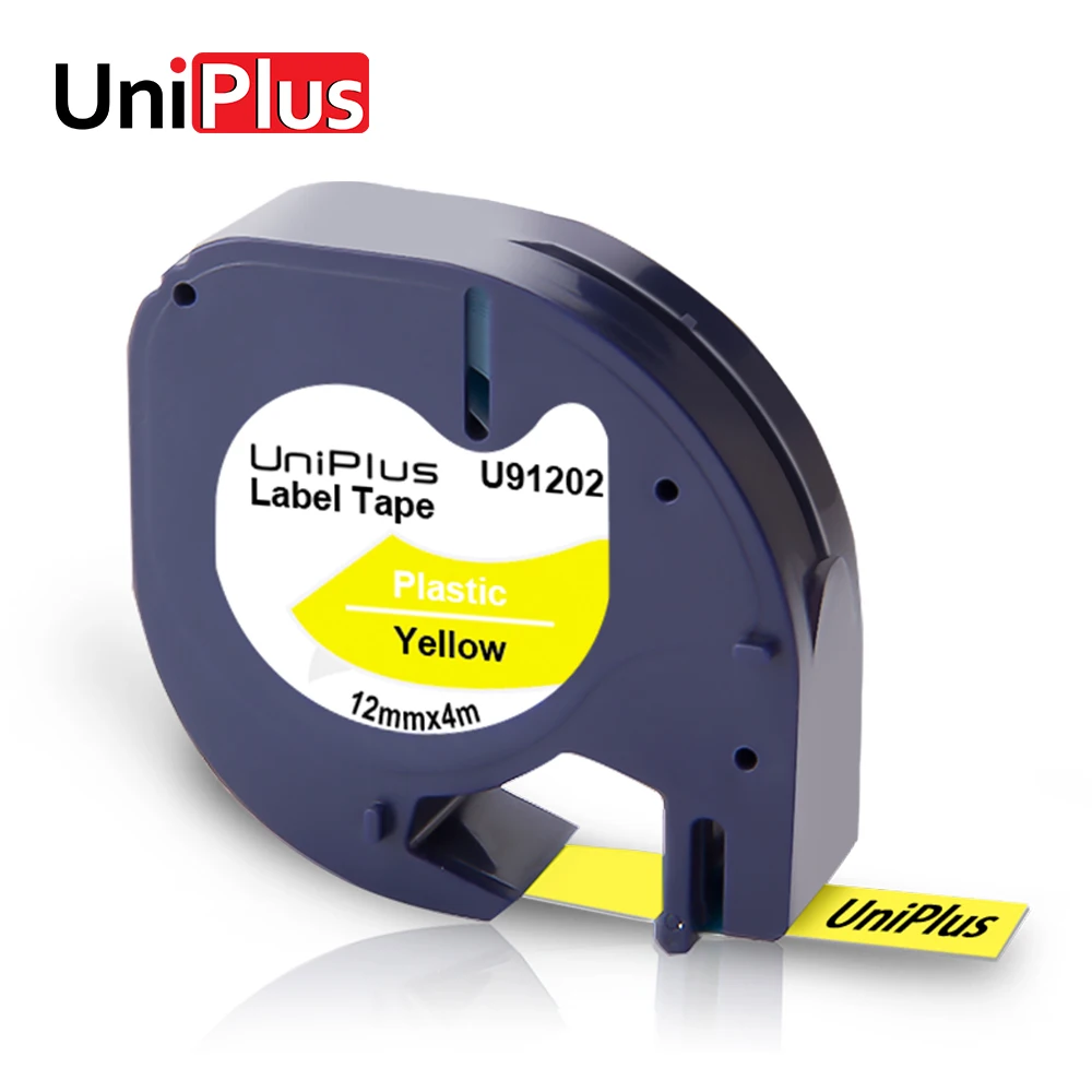UniPlus черно желтые LT 91332 12 мм ленты для этикеток Dymo Letratag 100H QX50 пластиковый принтер