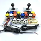 2 игроков Аркада DIY Kit нулевой задержкой USB энкодера джойстик в американском стиле 28 мм кнопочный переключатель PC Mame Raspberry pi 1 2 3
