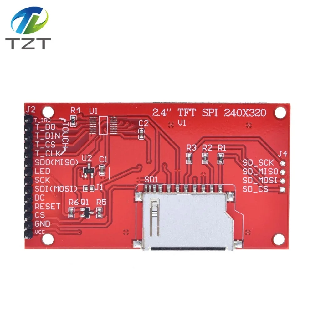 2," 240x320 SPI TFT lcd модуль последовательного порта+ 5 В/3,3 В адаптер PBC Micro SD ILI9341 Белый светодиодный с сенсорным/без сенсорного для Arduino