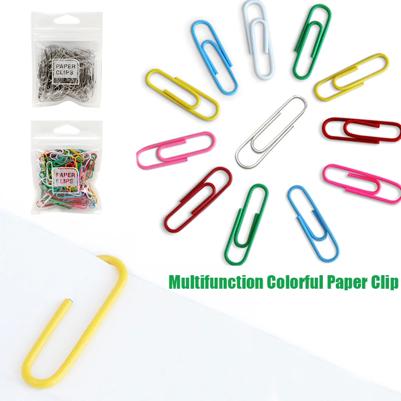 

100Pcs / Set Of 28mm Colorful Paper Clips Paper Clips Notes Classified Clips Kid'S Student Stationery School Office Supplies