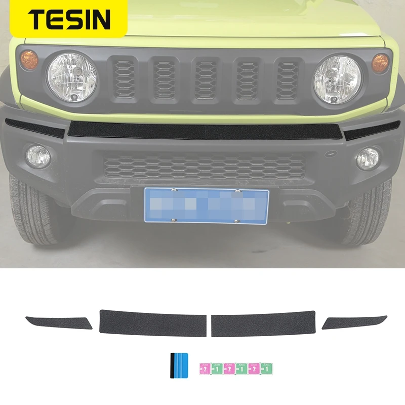 

TESIN Car Front Bumper Anti-scratch Protection Cover Stickers For Suzuki Jimny 2019 2020 2021 Exterior Parts Car Accessories
