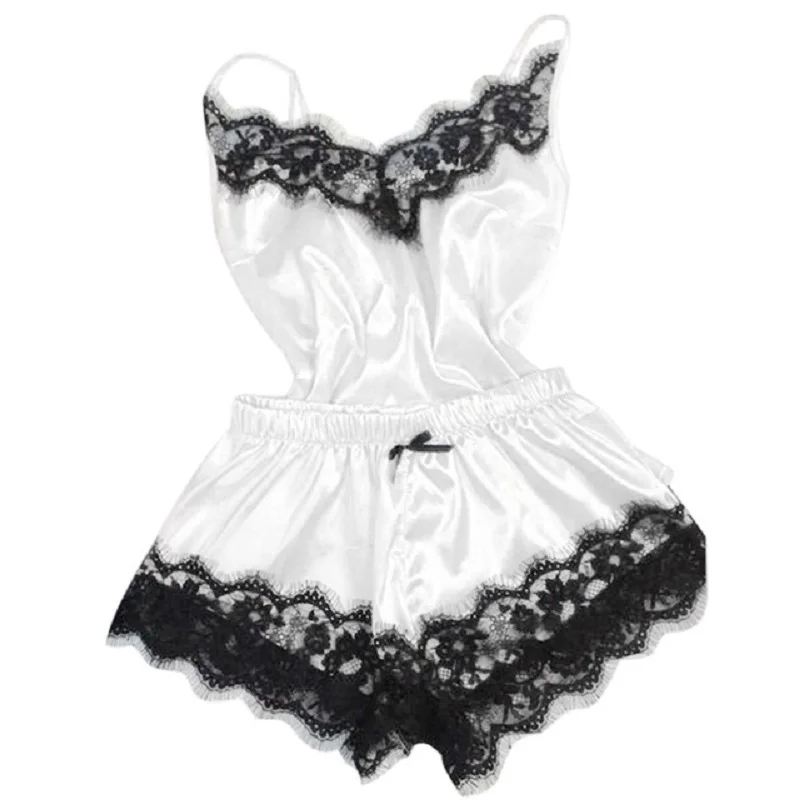 

2021 Sexy Lace Sleepwear Fashion Womens Pajama Set Lingerie Temptation Babydoll Nightwear Cute Girl Cami Top and Short Pajamas