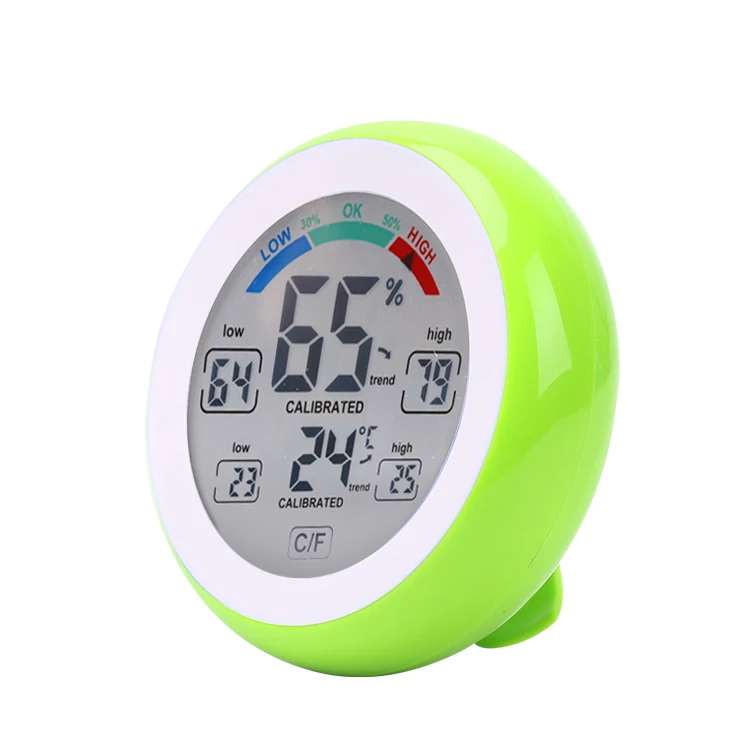 

Multifunctional Digital Thermometer Hygrometer Temperature Humidity Meter Touch Screen Multicolor Min Value Trend Display ℃/℉