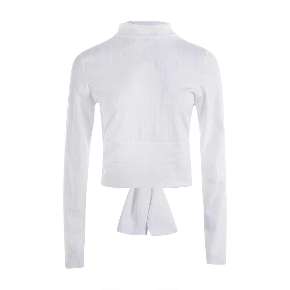 2020 сексуальный вязаный свитер пуловер женская зимняя водолазка с бантом на спине