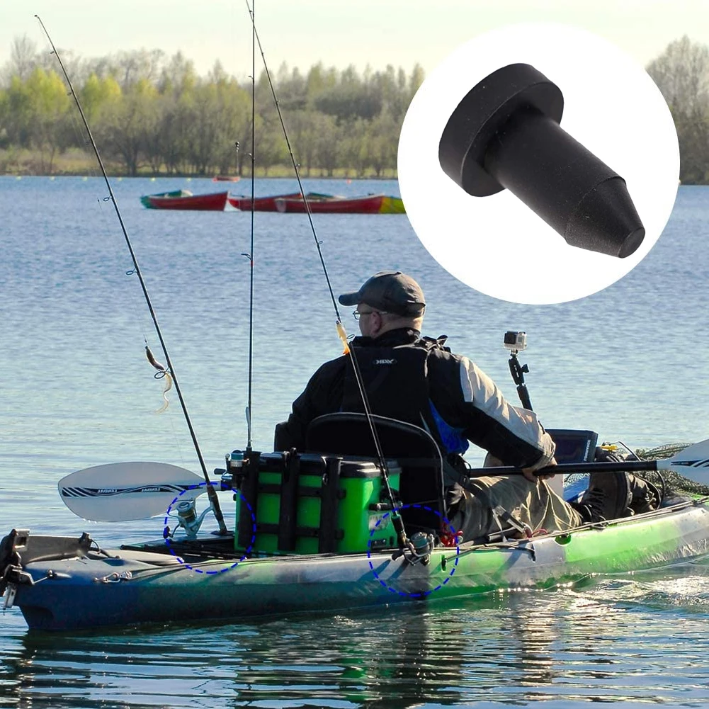 

Kayak Drain Plug Water Stopper Boat Scupper Plugs Canoeing Boat Rubber Waterproof Plug Accessories For Stop Water Black 2PCS