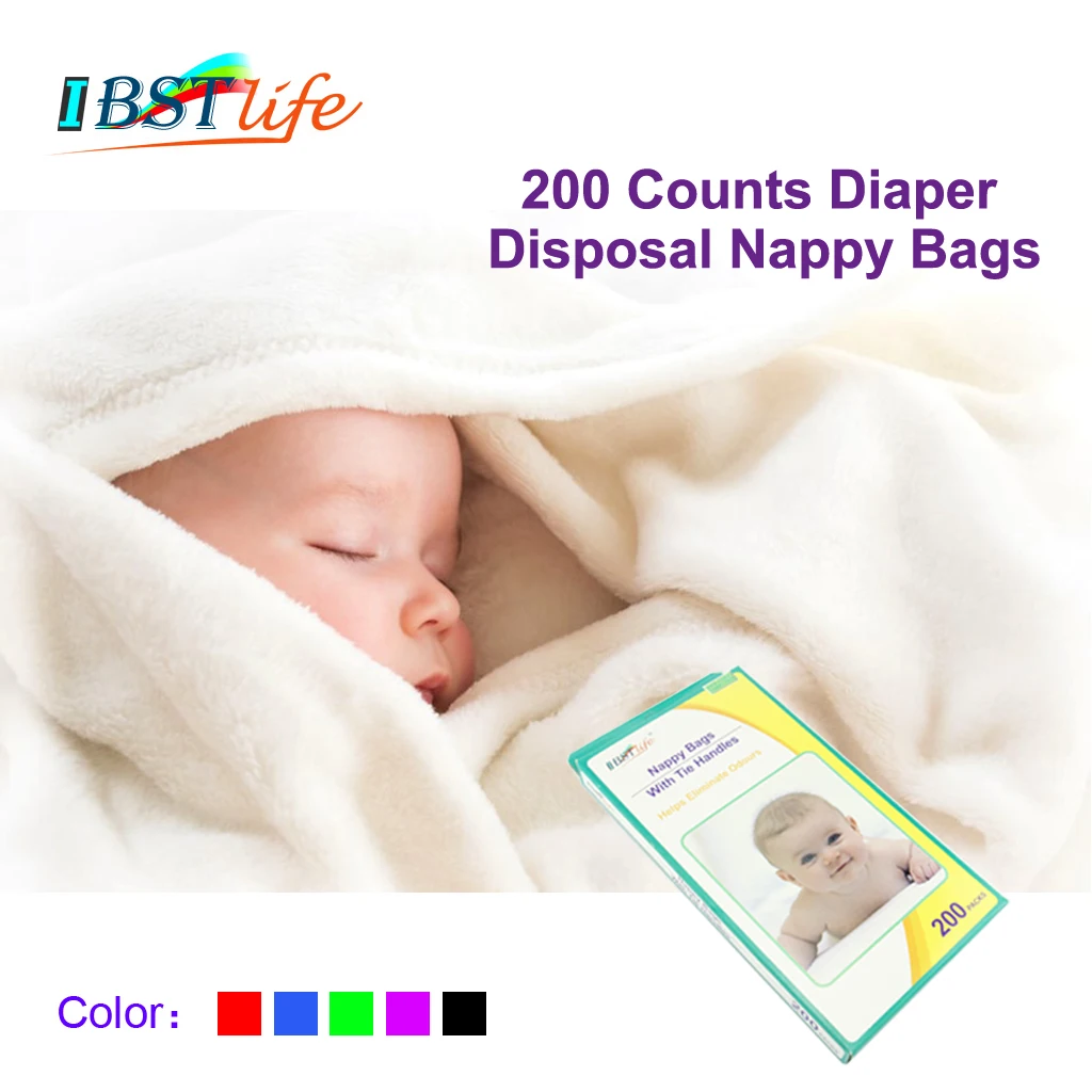 

100% Biodegradable 200 Count Diaper Disposal Nappy Bag Baby Diaper Collection Diaper Sacks Garbage Bag Baby Diaper Storage Bags