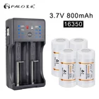 PALO 3,7 V 800mAh 1634016350 литий-ионная аккумуляторная батарея батареи с интеллектуальным зарядным устройством для AA AAA 18650