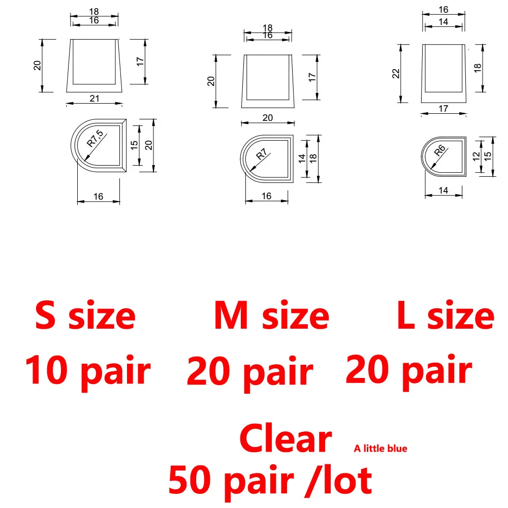 clear S10 M20 L20 50 пар/лот, защита для каблука EXPfoot, силиконовый фиксатор для высоких каблуков, пробки для обуви, для свадебной вечеринки - Цвет: clear S10 M20 L20
