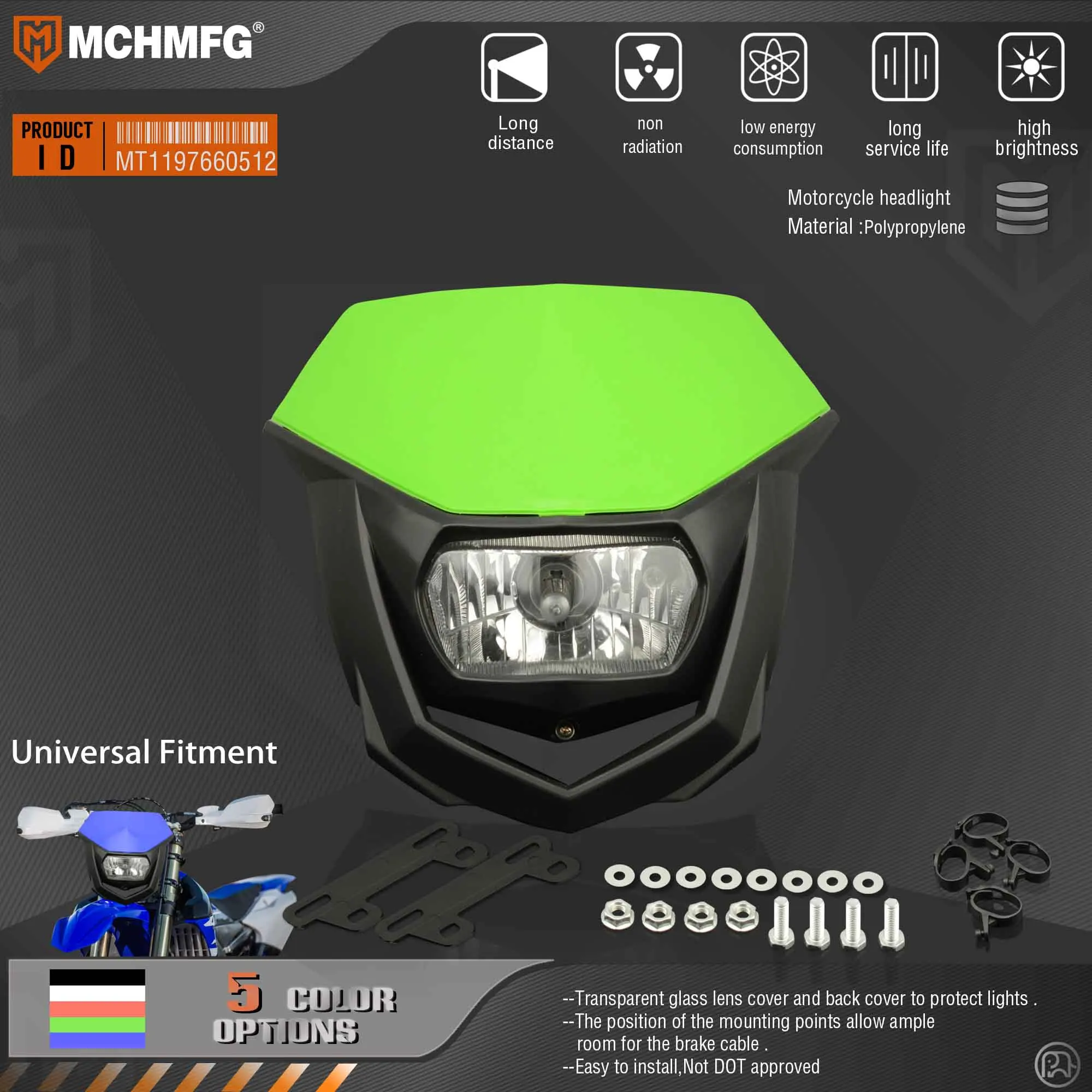 

Motorcycle Headlight Head lamp universal fitment for Universal