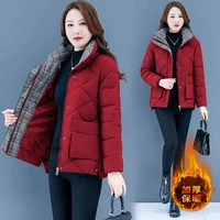 2022 women thick parkas coats female long sleeve stand neck zipper casual outwears ladies warm padded jackets h882