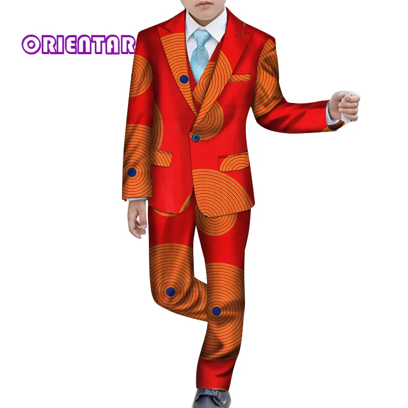 Костюм для мальчиков из 3 предметов одежда в африканском стиле детей топы и брюки