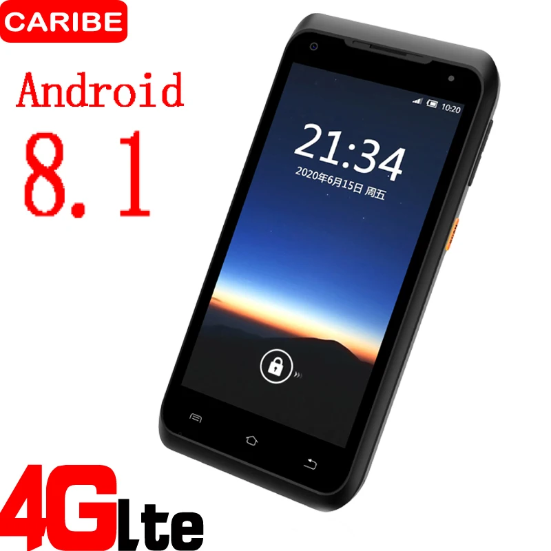 

CARIBE Android 8.1 PDA Rugged Handheld Terminal PDA Data Collector for Warehouse 1D 2D QR Barcode Scanner Support OTG 4G