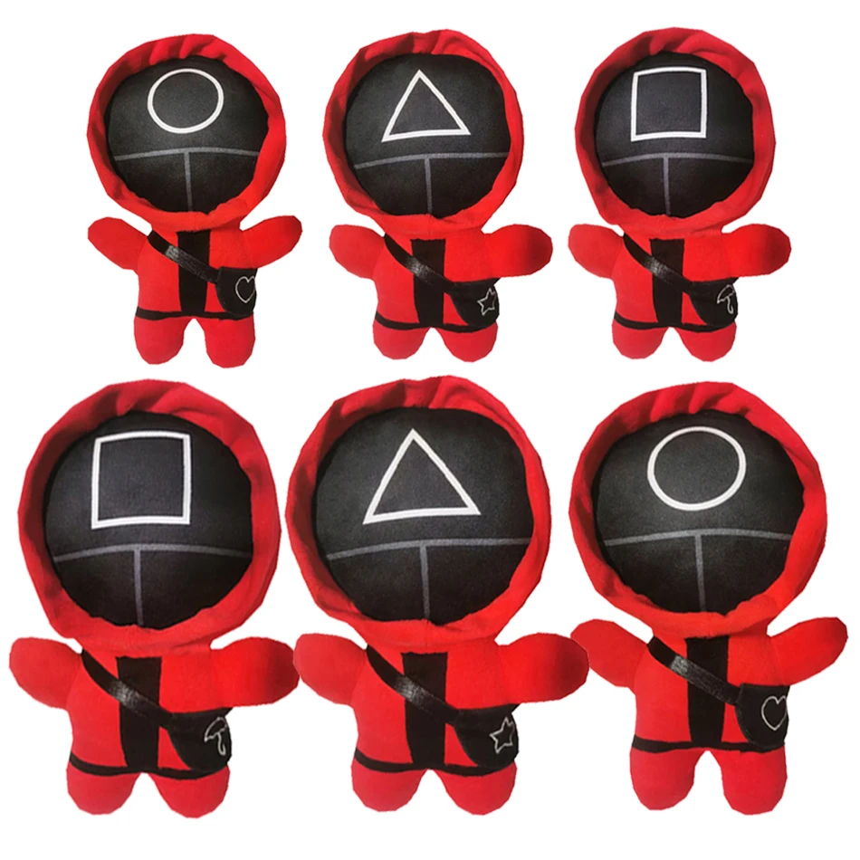 

Новая игра кальмар Мягкие плюшевые игрушки кавайная плюшевая игра кальмар с маской круглые глаза Мягкая кукла Хэллоуин Детские Рождествен...