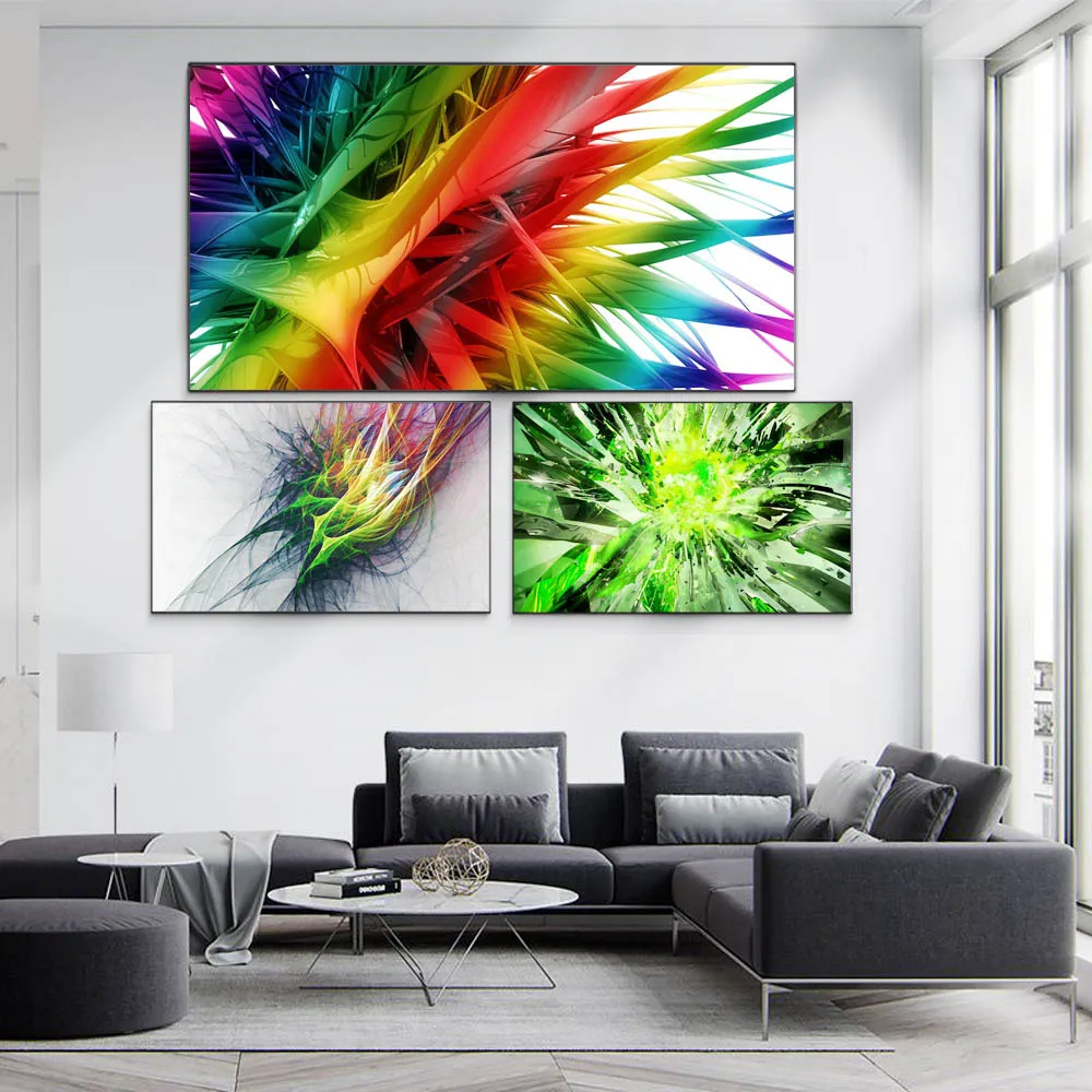 

Abstract oil painting color line art canvas painting living room corridor office home decoration mural