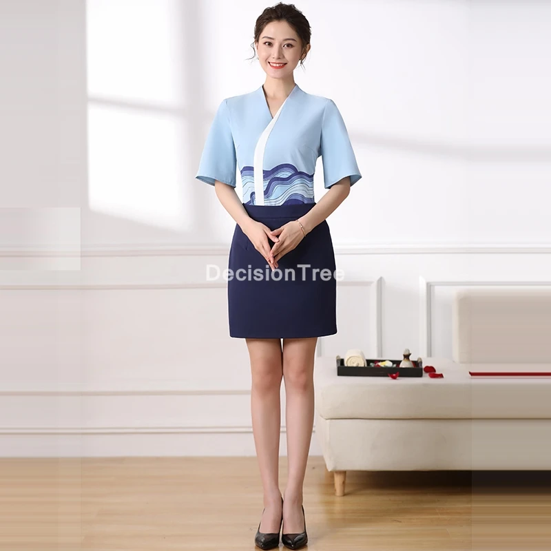 2023 спа салонов Женская рабочая одежда стойке Рабочая Униформа для сотрудниц