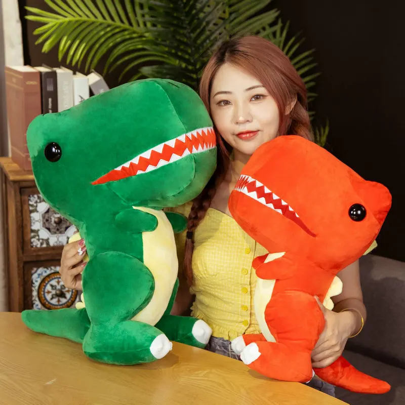 

Новинка, зеленая/оранжевая мультипликационная кукла динозавра 55/70 см, модная игрушка для детей, милая девочка, Рождественский подарок на день рождения