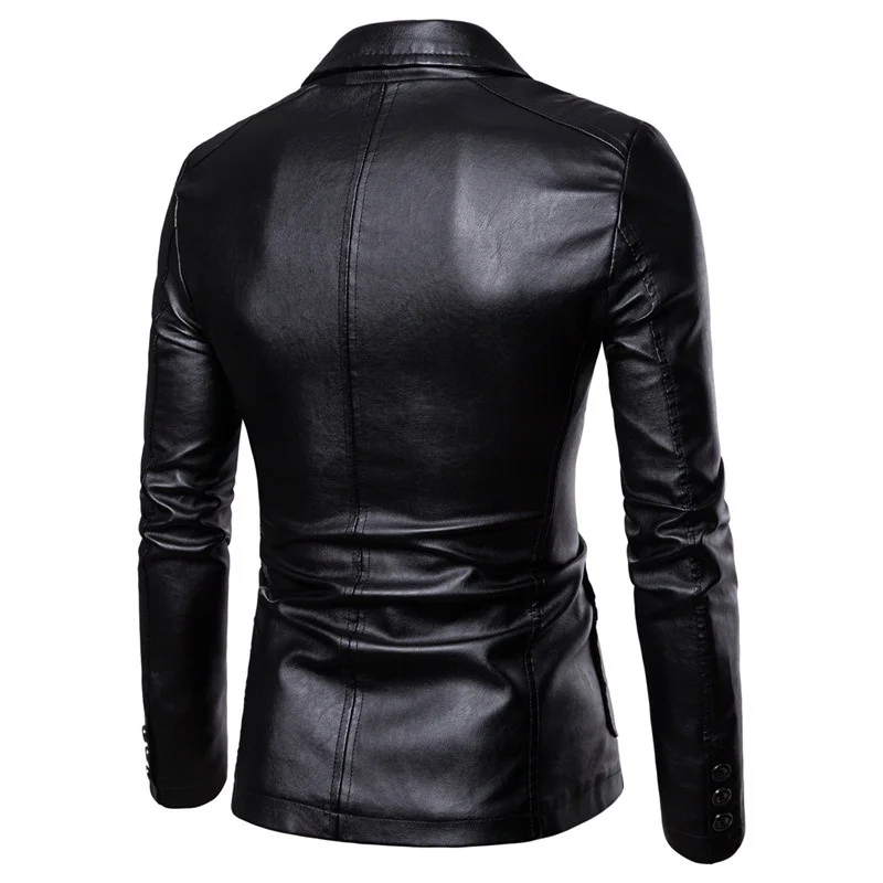 

Mountainskin Autumn and Winter Men's New Fashion Leather PU Motorcycle Men's Slim Leather Jacket Handsome Coat Jacket MT198