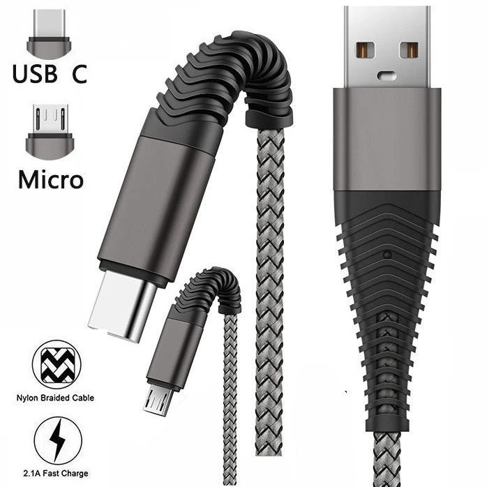 Загнутая Головка Micro USB 3 1 C Type нейлоновая оплетка для синхронизации данных