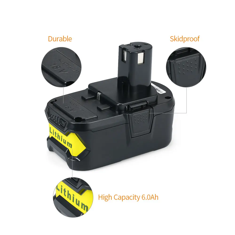 Сменный аккумулятор для Ryobi 18 в 4000 мАч/5000 мАч/6000 мАч Li Ion Charger One Cordless P103 P108 комплект
