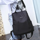 Повседневная дорожная сумка, Женский дорожный рюкзак с защитой от кражи, черный тканевый рюкзак из ткани Оксфорд