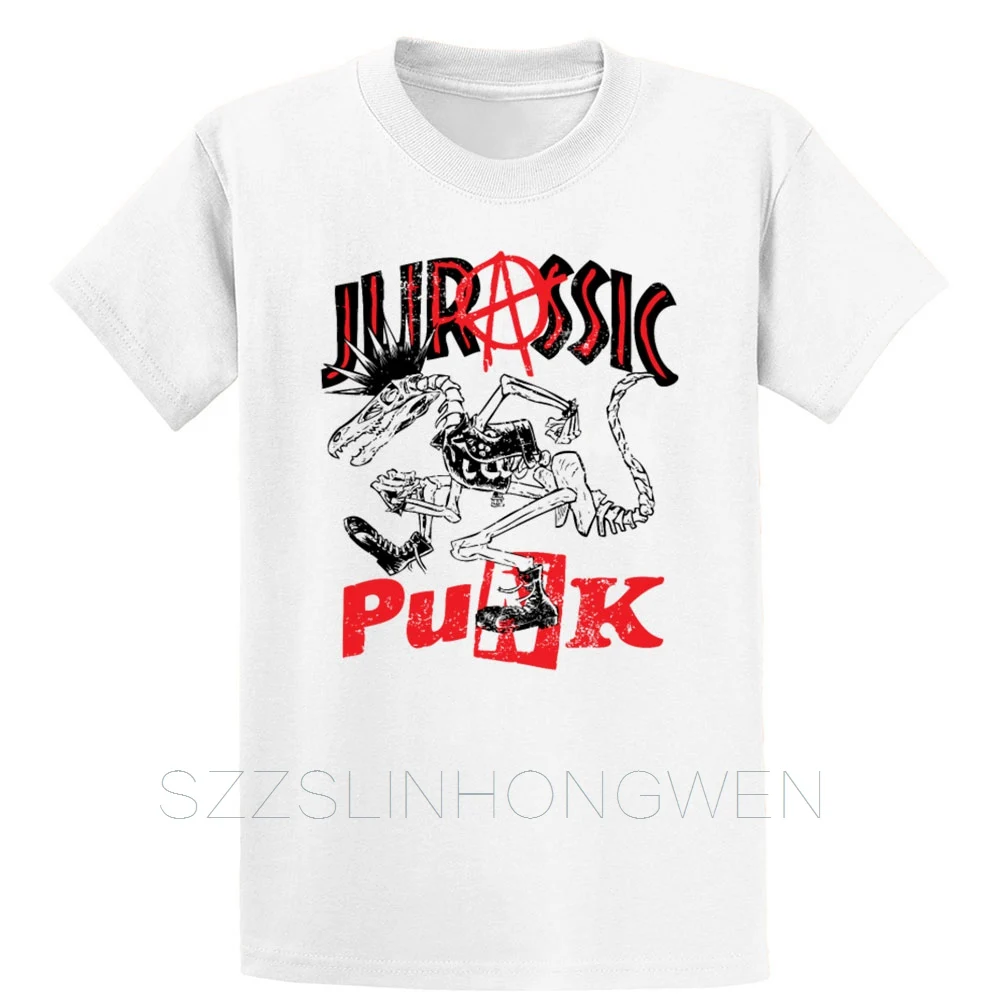 Rock_jurassic_punk_anarchia футболка создать интересный Стандартный винтажный Летний стиль