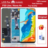 100 tested original 6 15 nova 4e lcd display with frame replacement for huawei p30 lite lcd touch screen digitizer assembly