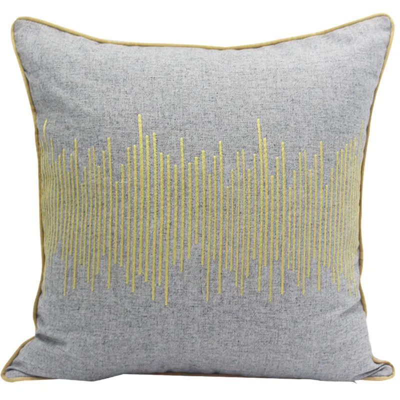 

DUNXDECO Gray Yellow Industry Style Cushion Cover Decorative Pillow Case Modern Simple Geometric Art Home Couch Bedding Coussin