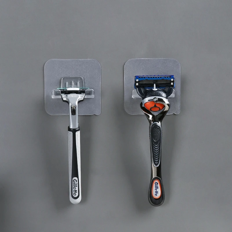 transparent pvc material waterproof razor holder wall punch free man shaver storage hook kitchen bathroom organizer accessories free global shipping