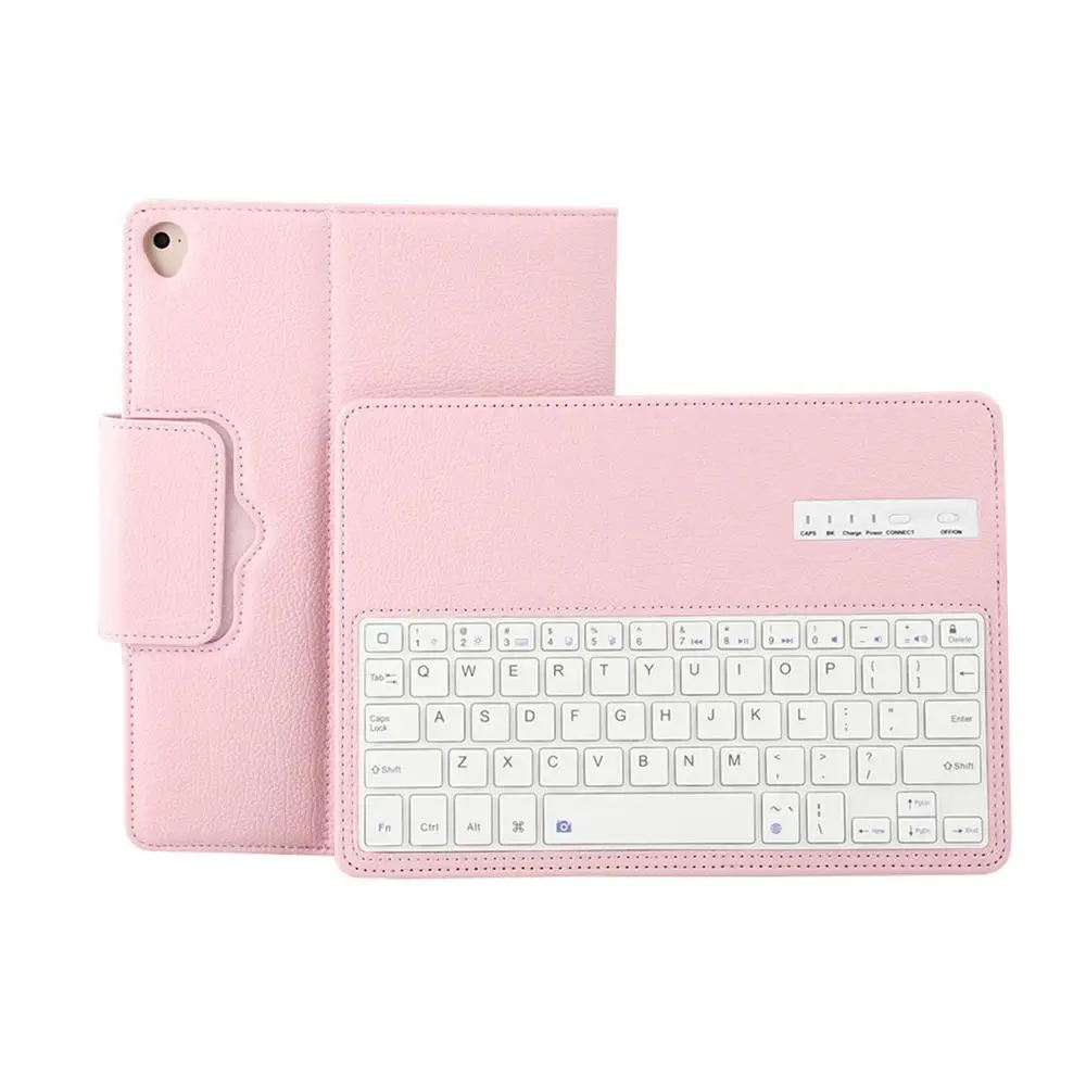 9.7 Inch-Pink Съемная Bluetooth клавиатура для iPad Pro 12,9 дюйма mini 4 для 9,7 дюймового планшета, кожаный защитный чехол, беспроводные клавиатуры - Цвет: 9.7 Inch-Pink