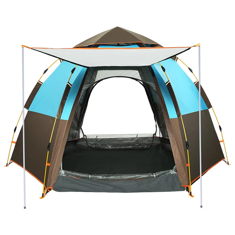 

Tent outdoor 3-4 people family fully automatic multi-person camping double-decker rain protection leisure camping tent