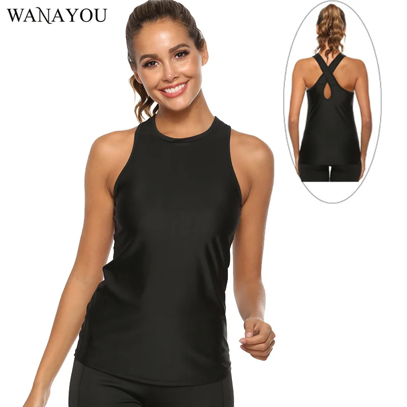 Женский топ для йоги спортивная рубашка без рукавов бега дышащая тренировок