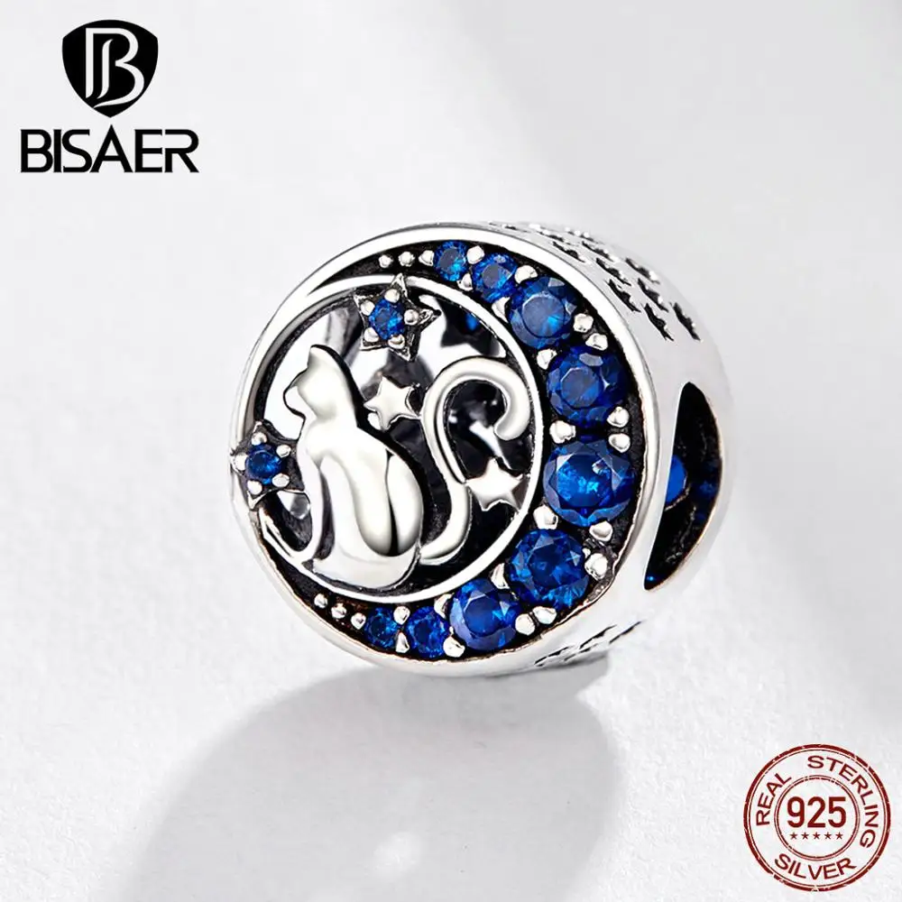 Кот серебряные бусины 925 пробы спящий LazyCat Moon Story Pussy Животное Бусины Подходят талисманы Серебро 925 браслет хорошее ювелирное изделие