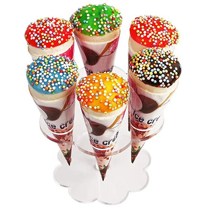 Ice Cream Candy Holder Acrylic Cupcake Cones Stand For Wedding Party Buffet Display Kitchen Tool | Дом и сад