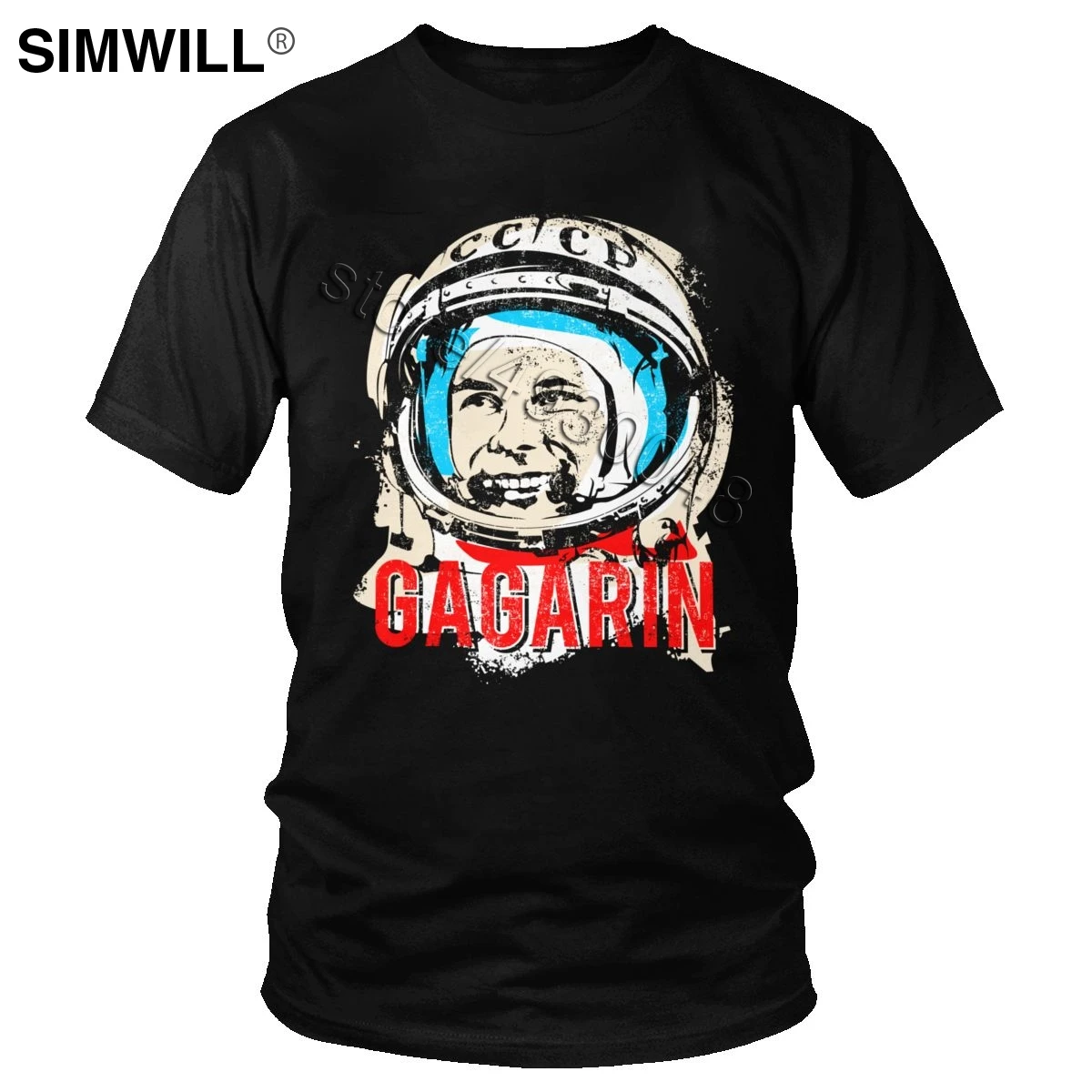 

Vintage Russian Astronaut T shirt Men CCCP Yuri Gagarin T-Shirt Short Sleeves USSR Cosmonaut Graphic Tee Wholesale Apparel Gift