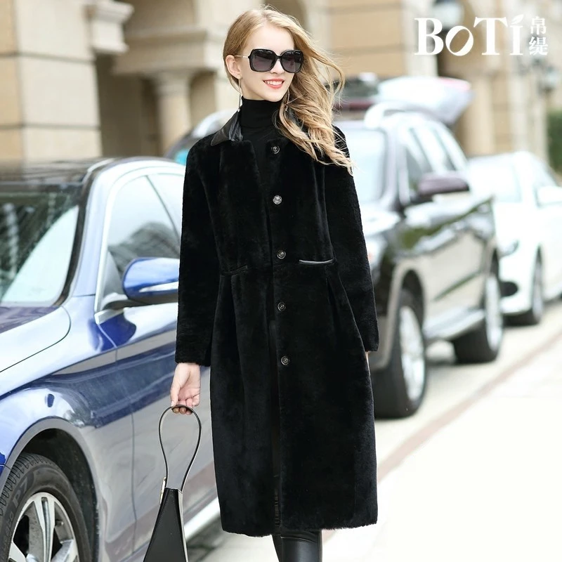 Натуральное меховое пальто шерстяная куртка осенне зимнее женская одежда 2020