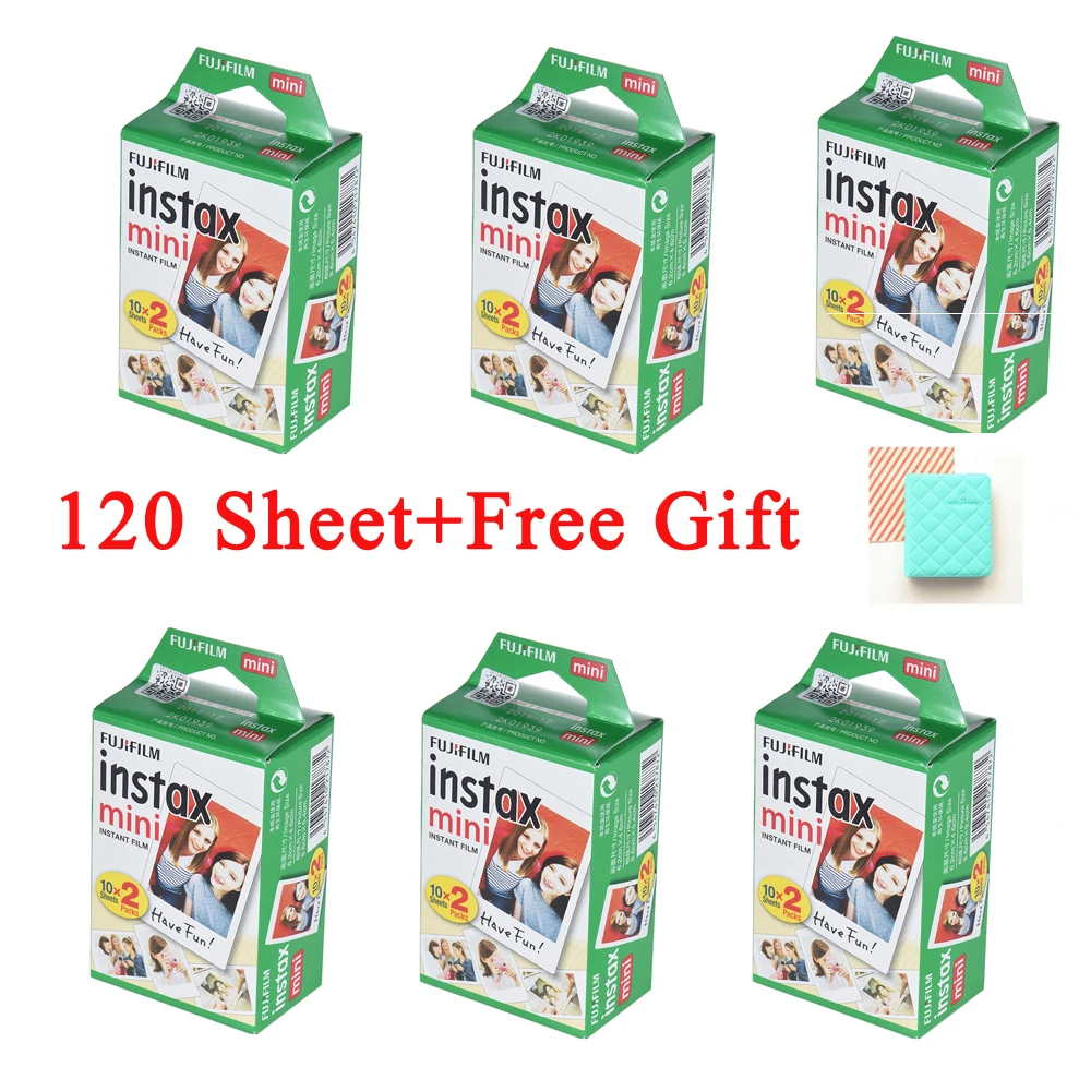 120PCS Fujifilm Белый 10-200 листов Instax Mini пленка для FUJI Instant Photo camera Mini 9 Mini 8 7s 70 90+ сумка для фотоальбома - Цвет: 120PCS