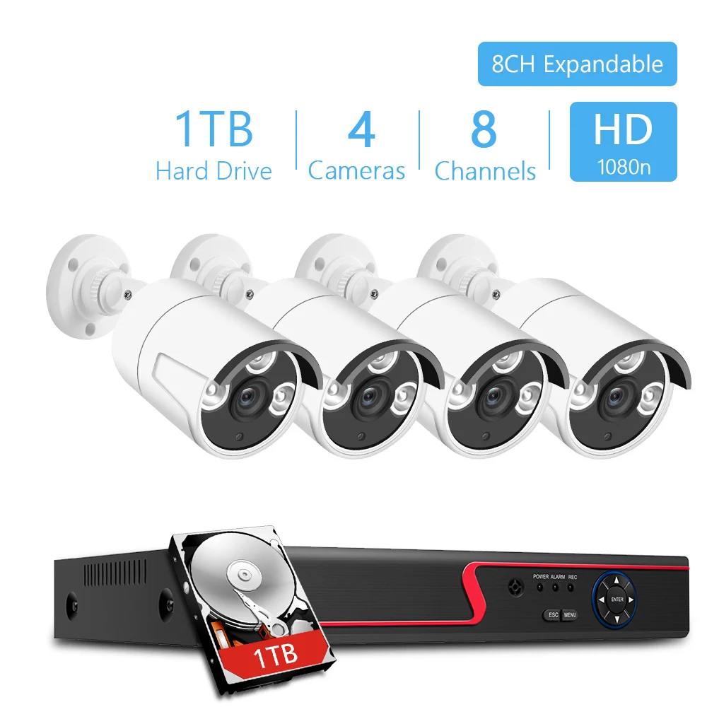 Открытый dvr комплект видеонаблюдения 4 шт. камера CCTV система безопасности + DVR 4CH