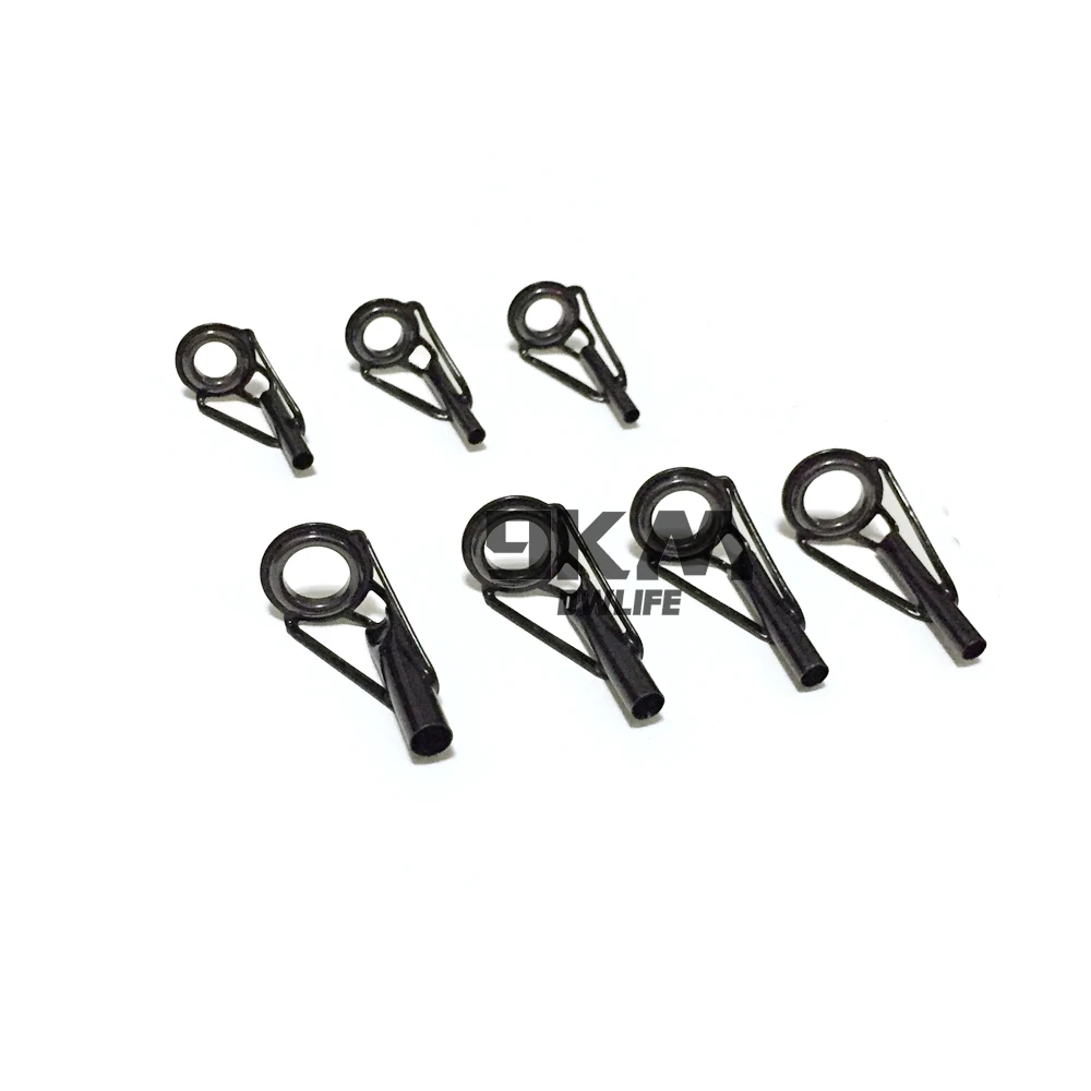 30 X 6 Sizes Black Stainless Steel Fishing Rod Tips Guides Repair Kit   SGEC 