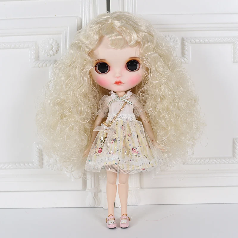 Кукла Blyth ICY DBS с белыми кожаными суставами желтые волосы ручная роспись длинные