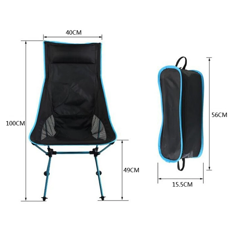 

Folding High Back Moon Chair with Carrying Bag,for Beach Fishing