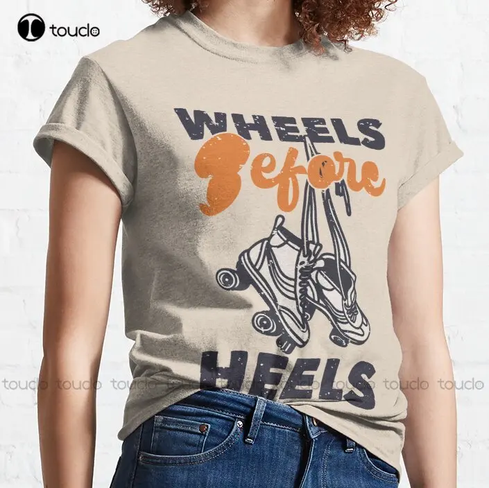 

Футболка унисекс из хлопка с надписью New Wheels Before Heel 10