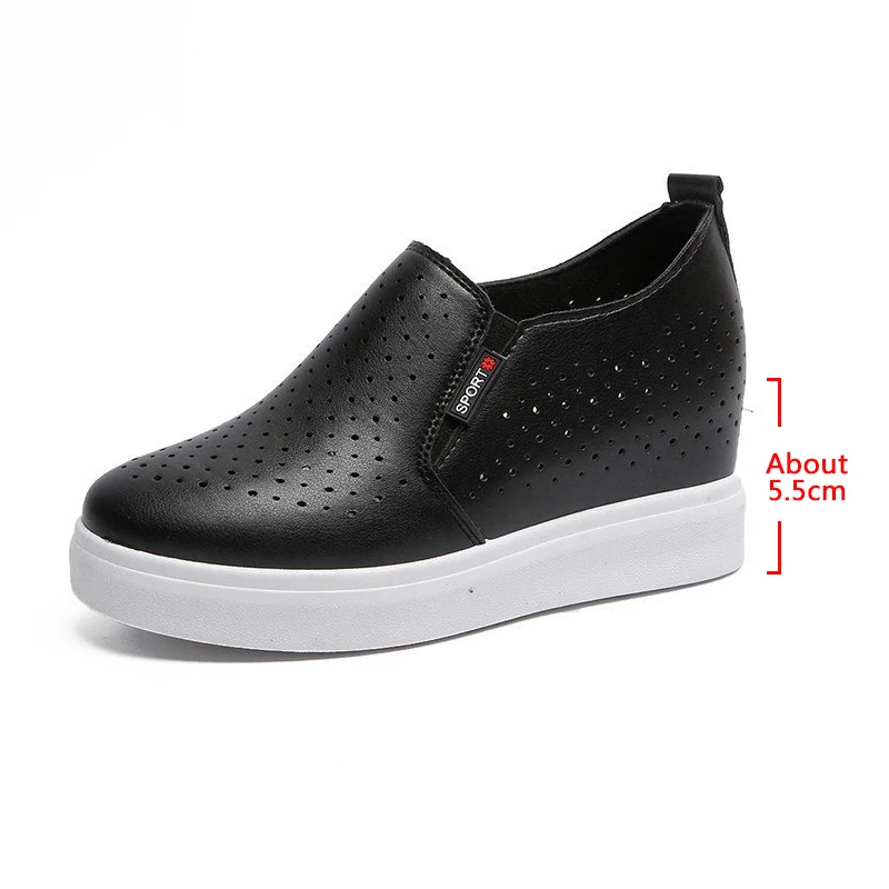 Кроссовки на танкетке женские повседневная обувь высокой платформе туфли со