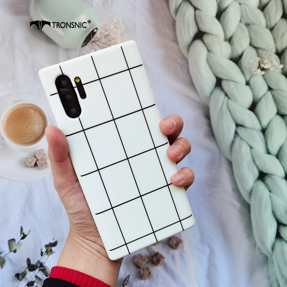

Plaid Phone Case for Samsung Galaxy Note 20 Ultra 9 10 Plus Matte Luxury White Silicone Cases for Samsung S9 S10 S20 Plus Covers